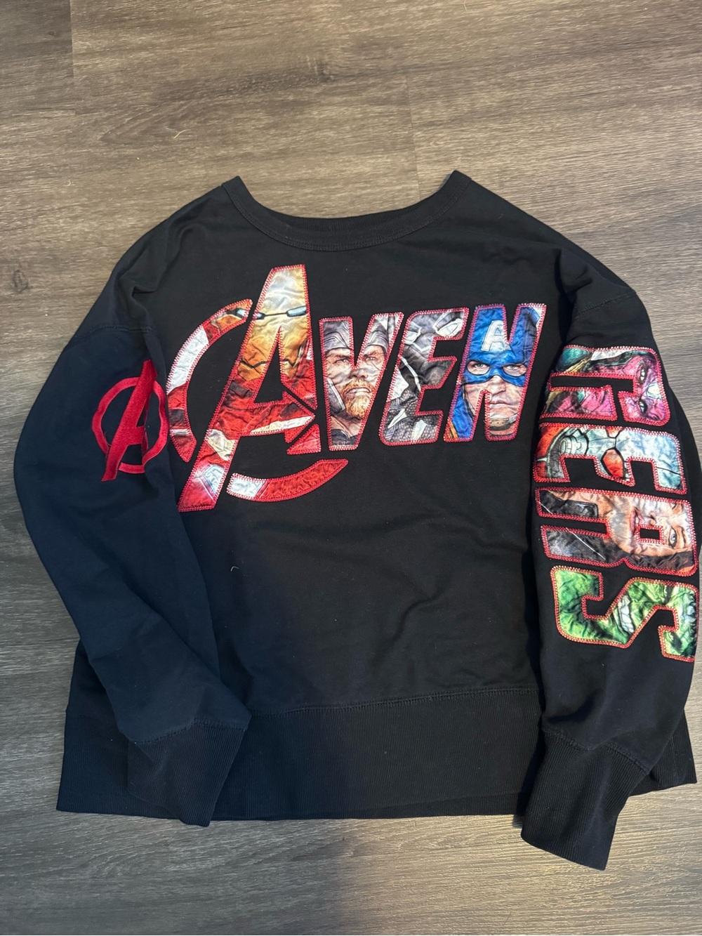 Marvel Avengers Black Crewneck Graphic Sweater